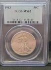 1943  Walking Liberty Half Dollar MS62 ICG
