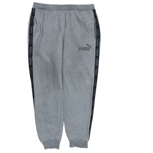 Puma Men's Grey Fleece Sweatpants L Casual Joggers
