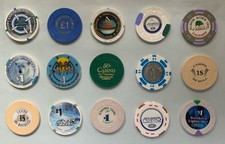 15 VARIOUS FOREIGN CASINO CHIPS