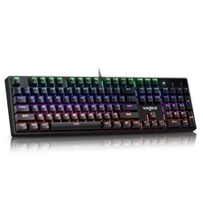 Mechanical Gaming Keyboard with Blue Switch, 104-Key Full Size RGB Backlit Wired