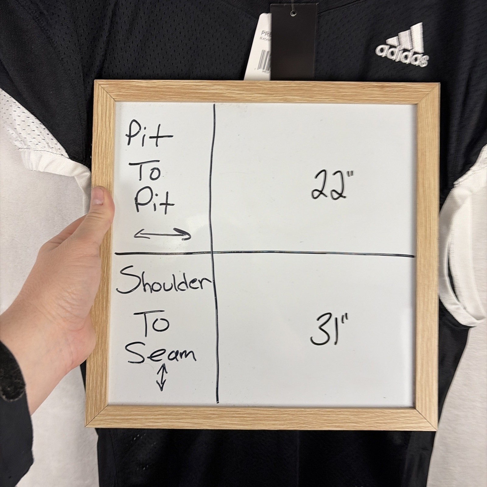 Adidas Men's Press Coverage 2.0 Football Jersey Black White Size Large NWT thumbnail 7