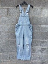 Wild Fable Light Wash Relaxed Fit Denim Distressed Jean Overalls Size Small