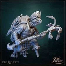 Peg Leg Pete, Tortle Pirate | Gathering Storm | D&D Tabletop Miniature | Great G