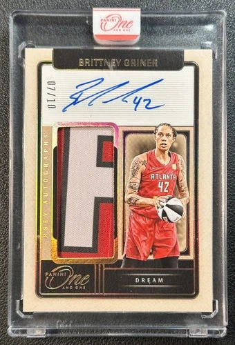 BRITTNEY GRINER 2025 PANINI ONE AND ONE WNBA JERSEY PATCH AUTO HOLO GOLD 7/10