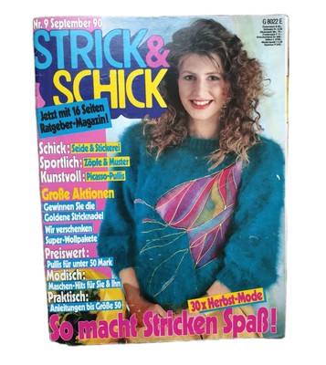 Strick & Schick Nr. 9 September 90 90er Stricken Zeitschrift Handarbeit