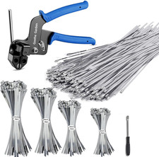 WCT322 SS cable tie gun, fasten/cut up to 12mm ties, 4 sizes, outdoor pipes
