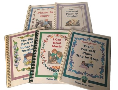 5~Lot Books by Walden Pond Press: Piano is Easy; Songs by Number; Read Music