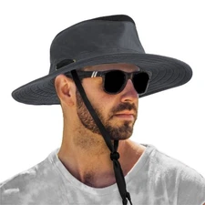 Wide Brim Sun Hat UV Protection Bucket Cap for Hiking Camping Fishing Safari Men