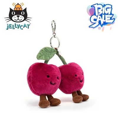 Jellycat Amuseables Bolsa Cerezas Dije Cereza Llavero con Etiqueta y Bolsa de Regalo Reino Unido