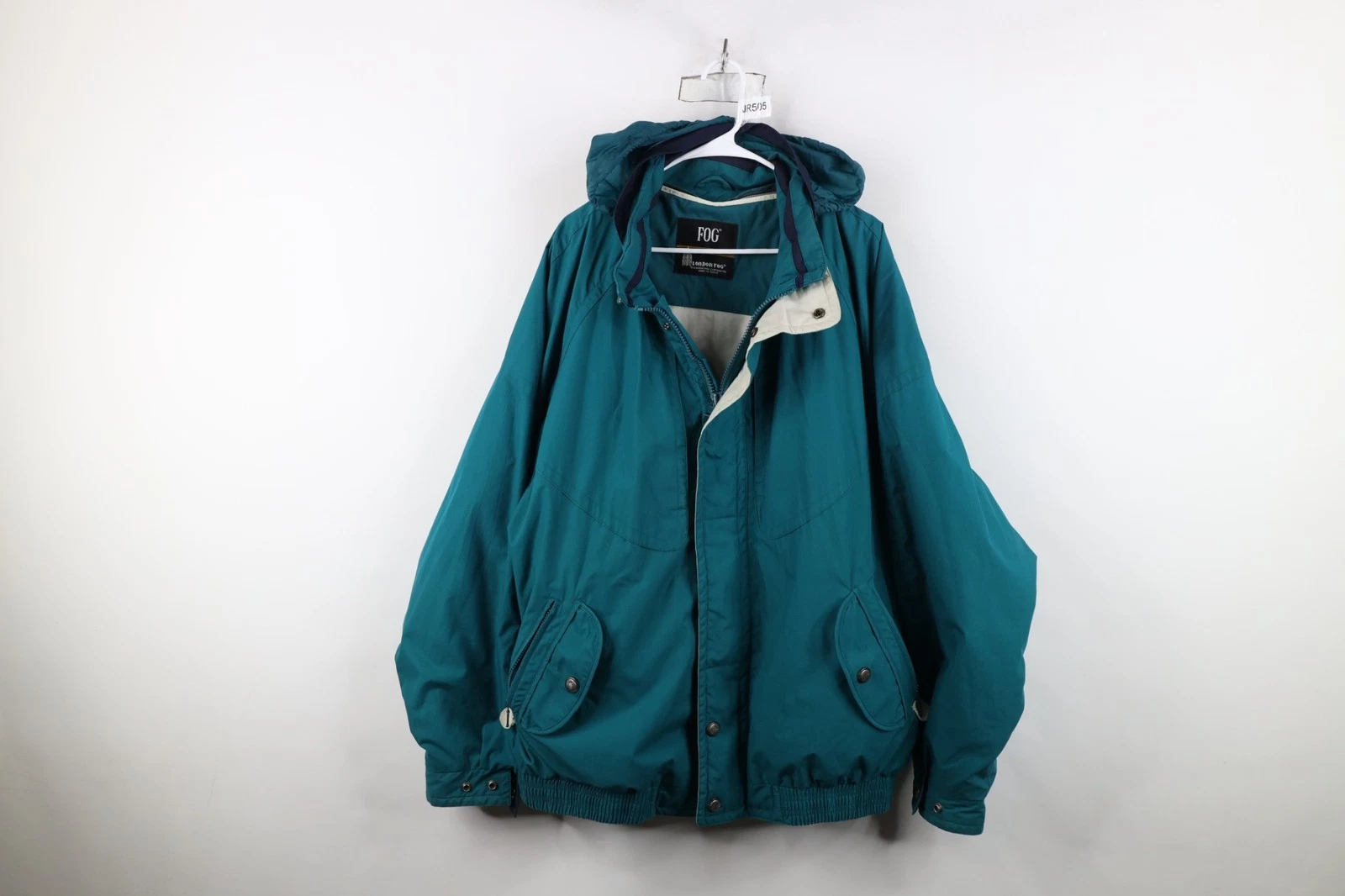 Vintage 90s Streetwear Mens XLT Distressed Lined Hooded Windbreaker Rain Jacket