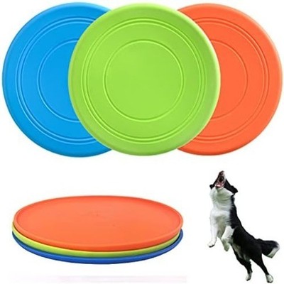 Dog Frisbee Indestructible Disc Toy for Large Dogs Soft Rubber Frizbee for Pets