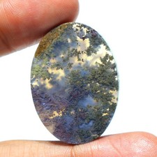 48 Cts Natural Green Moss Agate Cabochon Gemstone Size 35x27x6 mm from Indonesia