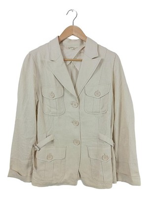 MAX STUDIO Kurzmantel Damen Mantel Gr. DE 38 wollweiß Casual-Look