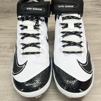NEW Nike Alpha Huarache Elite 4 Mid Baseball Cleats FD2744-107 Size 8 White #1 Men Nike Alpha Huarache Elite 4 Mid White Baseball Cleats  main image 3