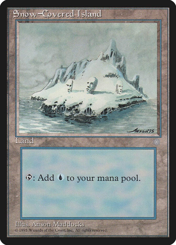 MTG Magic the Gathering Snow-Covered Island (371/383) Ice Age LP