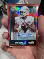 2020 Chronicles Score Prizm Tua Tagovailoa Auto #11/20 Rookie Red Refractor MINT