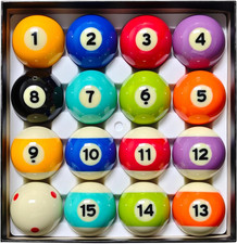 Pool Balls Set   2-1/4" Regulation Billiard Balls, 16 Resin Ball Set for Pool Ta