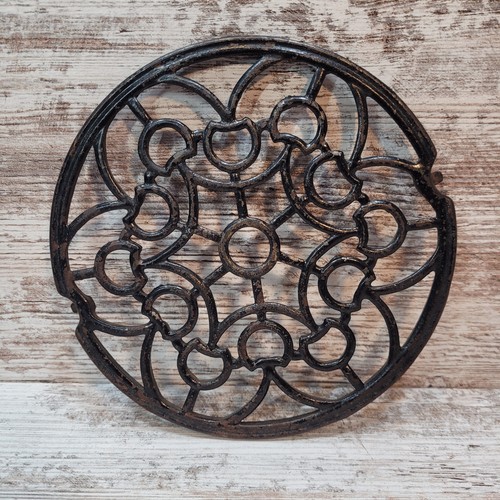 Antique Cast Iron Chimney 6.5" Flue Stove Pipe Grate INSERT Register Distressed 