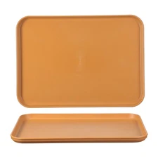 2Pcs Fast Food Serving Trays, 12x8.7" Rectangular Trays, Orange