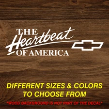 Chevy Heartbeat of America Vinyl Decal Sticker Chevrolet CHOOSE Size & Color