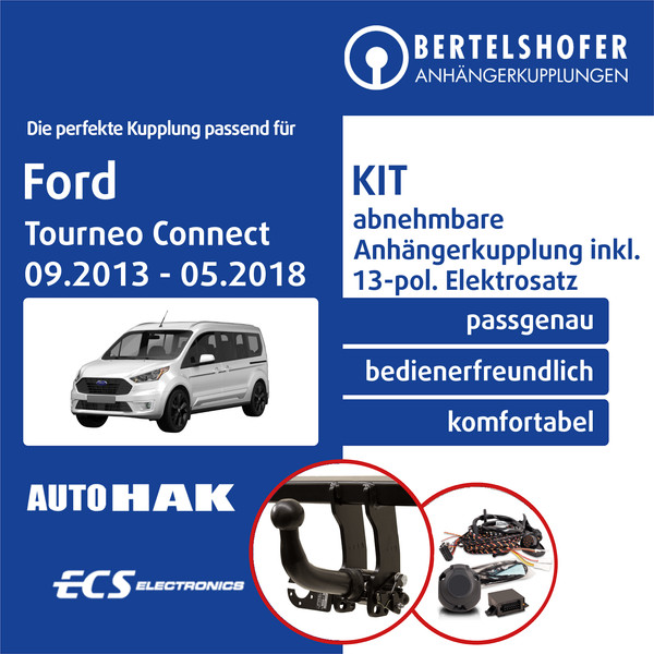 für Ford Tourneo Connect Typ V408 09.2013-05.2018 AHK Abn +13Pol Sp. E-Satz TOP-image