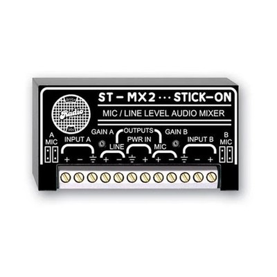 RDL ST-MX2 Universal Audio Mixer Two Channel, Selectable Mic Or Line Level In...