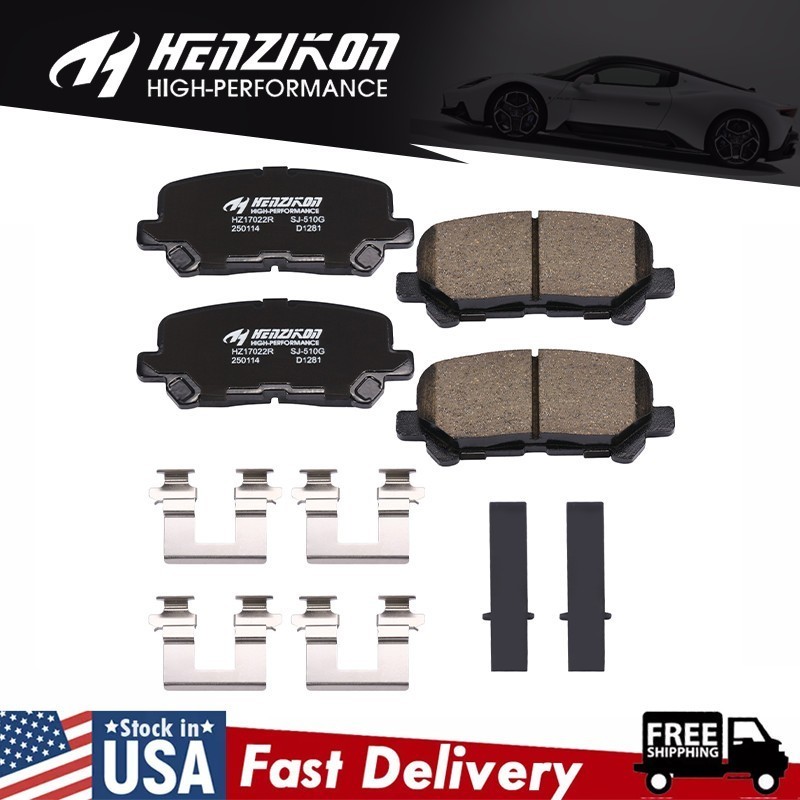 Rear Ceramic Brake Pad Set W/Hardware Fits Honda Odyssey Pilot Acura ZDX MDX New