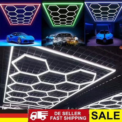 3-14x Hexagon LED Lampe Röhren Leuchte Beleuchtung Werkstatt Garage Wand Decken