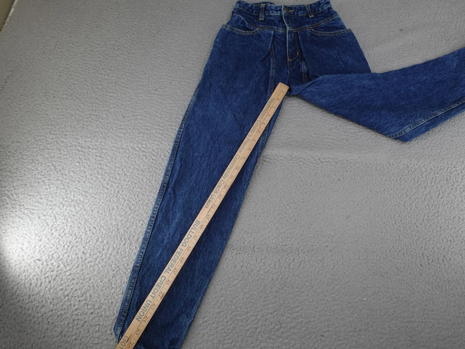Vintage Guess Jeans Girls 8 Blue High Rise Tapered Leg Denim Made USA 80s 90s - Image 4 of 4