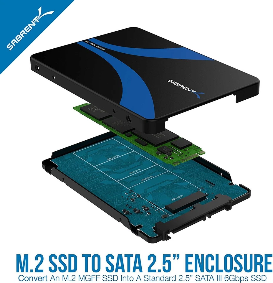 Sabrent M.2 Sata Ssd To 2.5 Inch Sata Iii Aluminum Enclosure Adapter ( Personal - Image 3 of 4