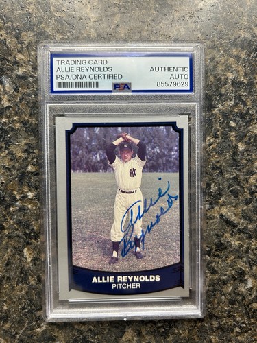 1989 Pacific Allie Reynolds Auto PSA Certified Autograph Yankees signed Card - Bild 3 von 3
