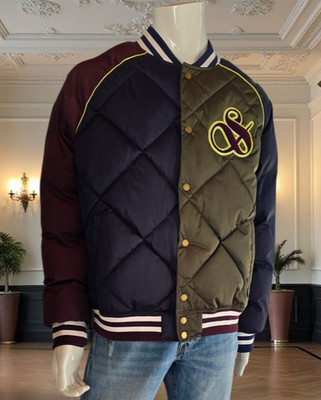 Scotch & Soda Herren Yrachie Quilted Varsity Bomber Jacke Inky Blue Größe L