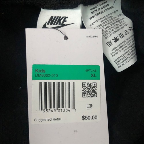 NWT Nike Kids DM8062-010 NSW Sportswear Amplify Jogger Pants Black White Size XL - Picture 9 of 14