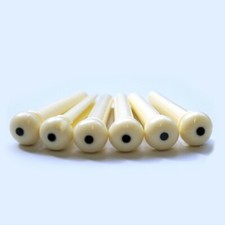 Guitar Bridge Pins Cream String Pegs with Black Dot Inlay