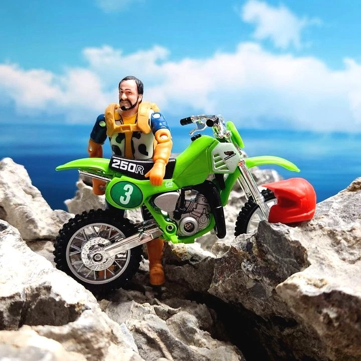 Welly 1:18 HONDA CR250R #2 #3 Motocicleta Modelo Motocross Motocicleta Juguete + Figura Foto 4 de 4