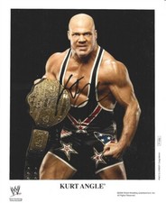 Kurt Angle WWE Promo Photo Signed Belt Legend Very Rare 2006