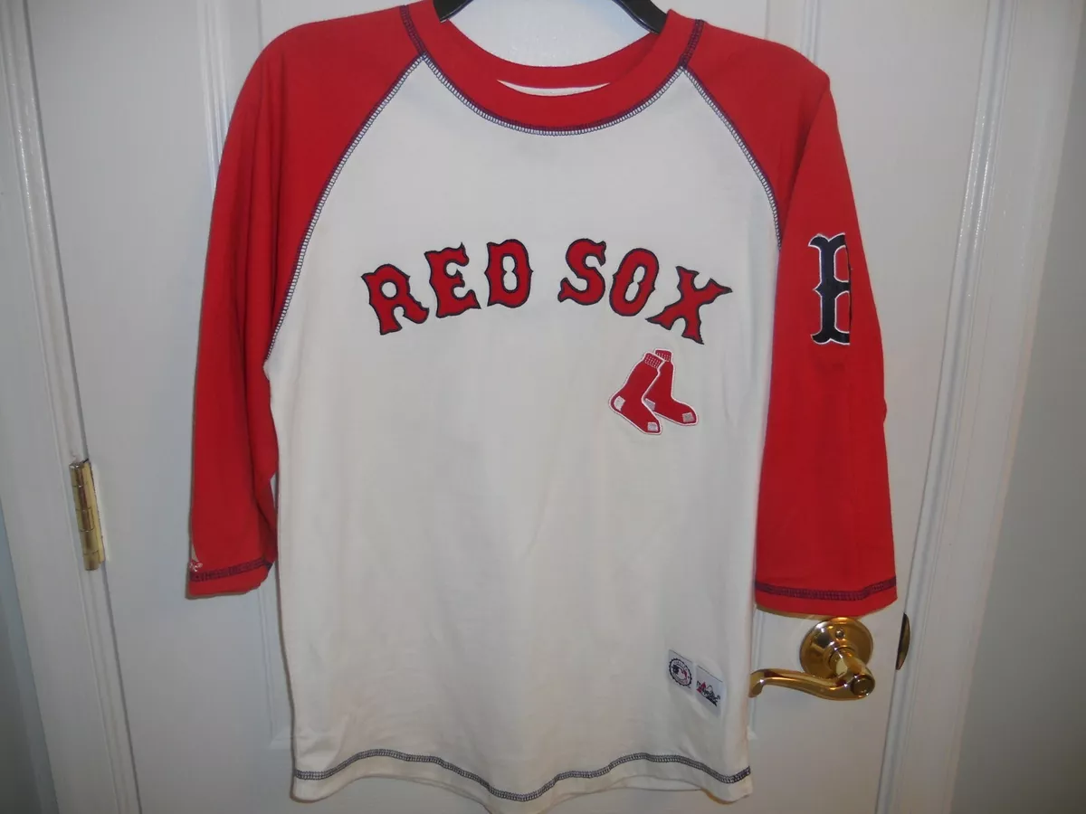 New Majestic Youth Boys Boston Red Sox Long Sleeve T-Shirt MLB Baseball sz  10/12