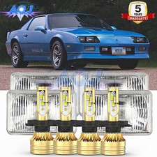 4pcs For 1982-1992 Chevrolet Camaro Z28 4x6 Led Headlights Hi-lo Beam Usa