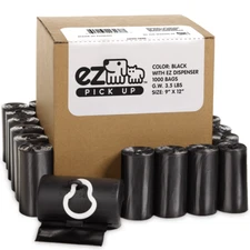 1000ct EZ Dog Pickup Poop Bags, for Dog Walking, Puppy Training Poopy Waste Bag