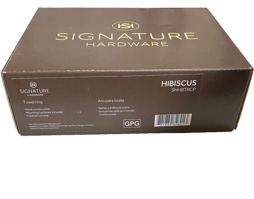 Signature Hardware Hibiscus Towel Ring Holder SHHBTRCP 448343 Chrome - Picture 3 of 5