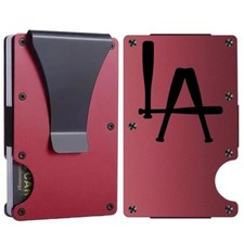Custom BASEBALL BAT LA Laser Engraved Wallet - Pick A Wallet Color