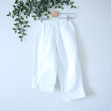 Hanna Andersson Kids White Wide Leg Roll Tab Convertible Cotton Pants Size 120