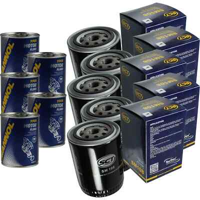 5x Original SCT Ölfilter SM 108 + Motor Flush Motorspülung