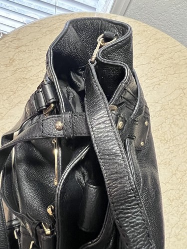 Michael Kors Gansevoort Large  Black Leather Satchel Handbag. Removable Strap - Picture 13 of 23