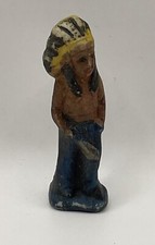 Vintage Made In Japan Ceramic Painted Indian Chief 2 1/4 Folk Art Figure Glass