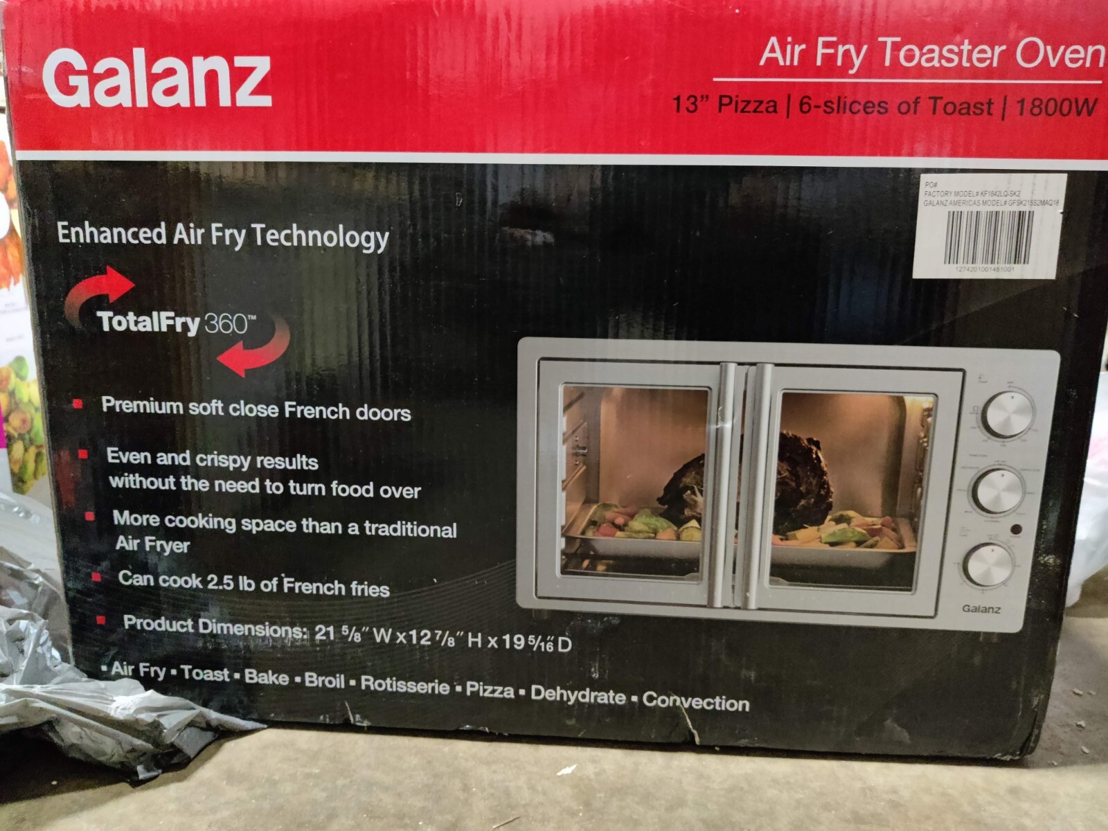 galanz french door air fryer toaster