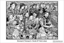 Rock N' Roll Jam Poster by Howard Teman 36 x 24in