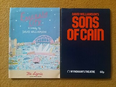 David Williamson, Theaterprogramme für 1980er London Produktionen von zwei...