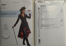 Simplicity 9086 - Misses' Costume - Captain, Pirate Coats
