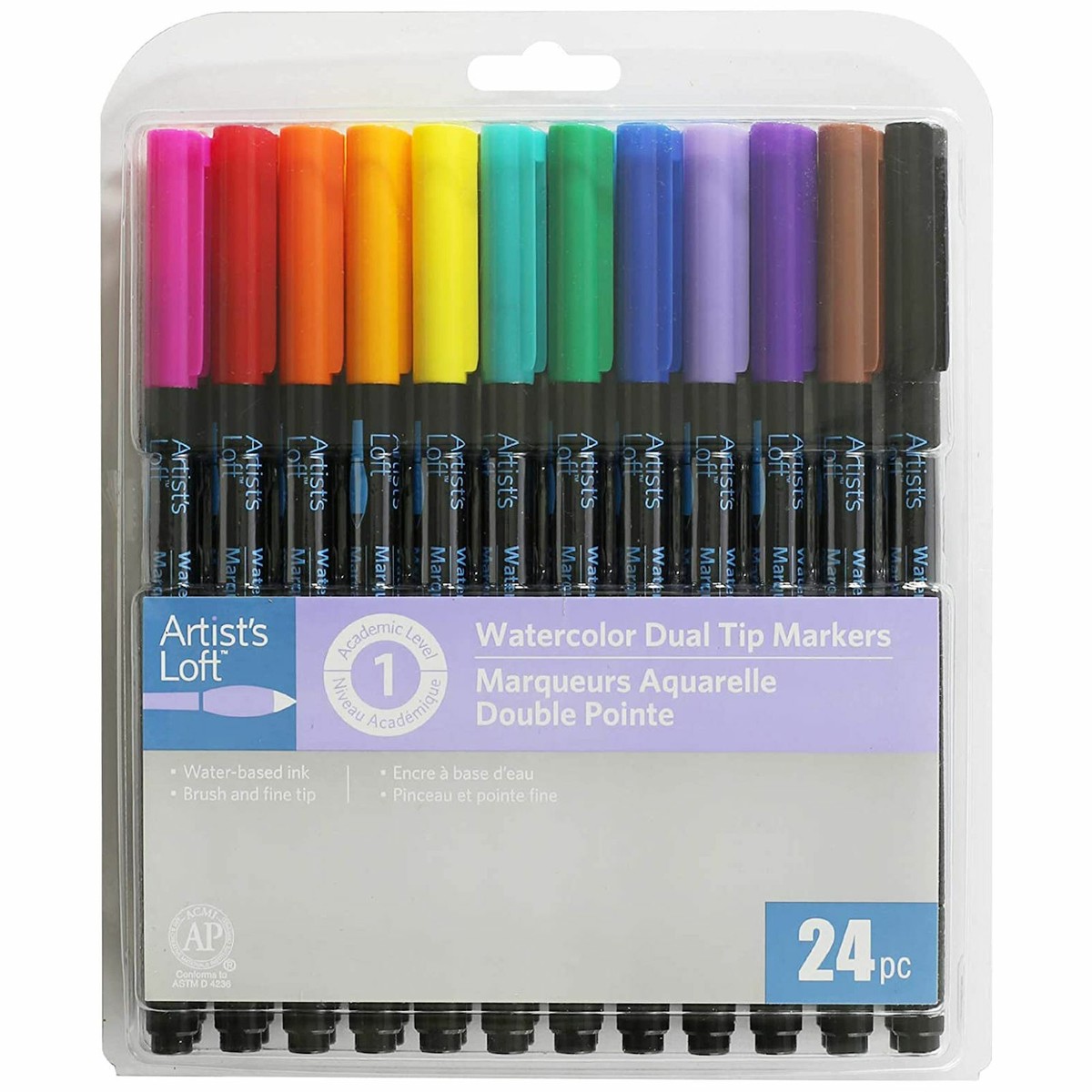 Artist's Loft Watercolor Markers Dual Tip 24 Colors